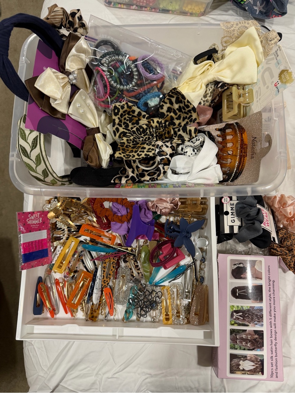 Hair Accessories - Assorted Neutral & Leopard Print 75 plus pieces!